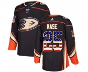 Youth Anaheim Ducks #25 Ondrej Kase Authentic Black USA Flag Fashion Hockey Jersey