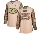 Youth Anaheim Ducks #25 Ondrej Kase Authentic Camo Veterans Day Practice Hockey Jersey