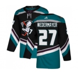 Youth Anaheim Ducks #27 Scott Niedermayer Authentic Black Teal Alternate Hockey Jersey