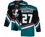 Youth Anaheim Ducks #27 Scott Niedermayer Authentic Black Teal Alternate Hockey Jersey