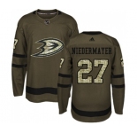 Youth Anaheim Ducks #27 Scott Niedermayer Authentic Green Salute to Service Hockey Jersey