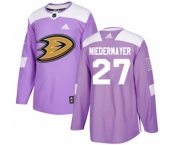 Youth Anaheim Ducks #27 Scott Niedermayer Authentic Purple Fights Cancer Practice Hockey Jersey