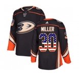 Youth Anaheim Ducks #30 Ryan Miller Authentic Black USA Flag Fashion Hockey Jersey