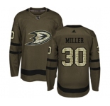Youth Anaheim Ducks #30 Ryan Miller Authentic Green Salute to Service Hockey Jersey
