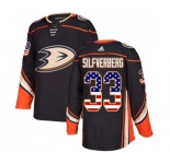 Youth Anaheim Ducks #33 Jakob Silfverberg Authentic Black USA Flag Fashion Hockey Jersey