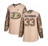 Youth Anaheim Ducks #33 Jakob Silfverberg Authentic Camo Veterans Day Practice Hockey Jersey