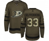 Youth Anaheim Ducks #33 Jakob Silfverberg Authentic Green Salute to Service Hockey Jersey