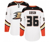 Youth Anaheim Ducks #36 John Gibson Authentic White Away Hockey Jersey