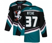 Youth Anaheim Ducks #37 Nick Ritchie Authentic Black Teal Alternate Hockey Jersey