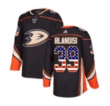 Youth Anaheim Ducks #39 Joseph Blandisi Authentic Black USA Flag Fashion Hockey Jersey
