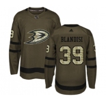 Youth Anaheim Ducks #39 Joseph Blandisi Authentic Green Salute to Service Hockey Jersey