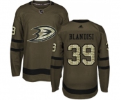 Youth Anaheim Ducks #39 Joseph Blandisi Authentic Green Salute to Service Hockey Jersey