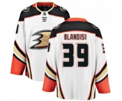 Youth Anaheim Ducks #39 Joseph Blandisi Authentic White Away Fanatics Branded Breakaway Hockey Jersey