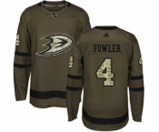 Youth Anaheim Ducks #4 Cam Fowler Authentic Green Salute to Service Hockey Jersey