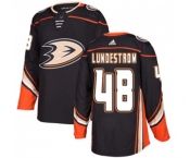 Youth Anaheim Ducks #48 Isac Lundestrom Authentic Black Home Hockey Jersey