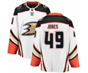 Youth Anaheim Ducks #49 Max Jones Authentic White Away Fanatics Branded Breakaway Hockey Jersey