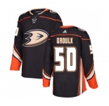 Youth Anaheim Ducks #50 Benoit-Olivier Groulx Authentic Black Home Hockey Jersey