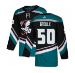 Youth Anaheim Ducks #50 Benoit-Olivier Groulx Authentic Black Teal Alternate Hockey Jersey