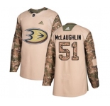 Youth Anaheim Ducks #51 Blake McLaughlin Authentic Camo Veterans Day Practice Hockey Jersey