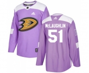 Youth Anaheim Ducks #51 Blake McLaughlin Authentic Purple Fights Cancer Practice Hockey Jersey