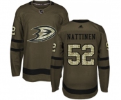 Youth Anaheim Ducks #52 Julius Nattinen Authentic Green Salute to Service Hockey Jersey