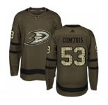 Youth Anaheim Ducks #53 Max Comtois Authentic Green Salute to Service Hockey Jersey