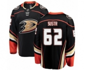 Youth Anaheim Ducks #62 Andrej Sustr Authentic Black Home Fanatics Branded Breakaway NHL Jersey