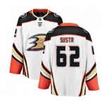 Youth Anaheim Ducks #62 Andrej Sustr Authentic White Away Fanatics Branded Breakaway Hockey Jersey