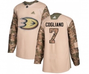 Youth Anaheim Ducks #7 Andrew Cogliano Authentic Camo Veterans Day Practice Hockey Jersey