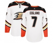 Youth Anaheim Ducks #7 Andrew Cogliano Authentic White Away Hockey Jersey