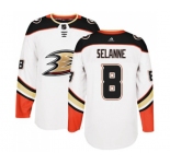 Youth Anaheim Ducks #8 Teemu Selanne Authentic White Away Hockey Jersey