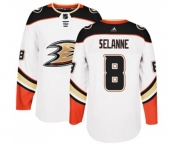 Youth Anaheim Ducks #8 Teemu Selanne Authentic White Away Hockey Jersey