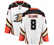 Youth Anaheim Ducks #8 Teemu Selanne Fanatics Branded White Away Breakaway Hockey Jersey