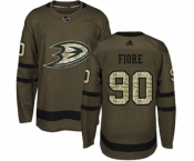 Youth Anaheim Ducks #90 Giovanni Fiore Authentic Green Salute to Service Hockey Jersey