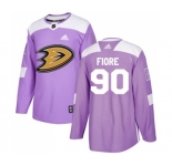 Youth Anaheim Ducks #90 Giovanni Fiore Authentic Purple Fights Cancer Practice Hockey Jersey