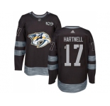Men Adidas Nashville Predators #17 Scott Hartnell Black 1917-2017 100th Anniversary Stitched NHL Jersey