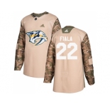 Men Adidas Nashville Predators #22 Kevin Fiala Camo Authentic 2017 Veterans Day Stitched NHL Jersey