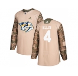 Men Adidas Nashville Predators #4 Ryan Ellis Camo Authentic 2017 Veterans Day Stitched NHL Jersey