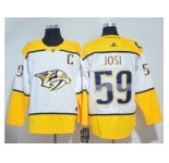 Men Adidas Nashville Predators #59 Roman Josi White Road Authentic Stitched NHL Jersey