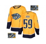 Men Adidas Nashville Predators #59 Roman Josi Yellow Home Authentic Fashion Gold Stitched NHL Jersey