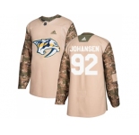 Men Adidas Nashville Predators #92 Ryan Johansen Camo Authentic 2017 Veterans Day Stitched NHL Jersey