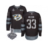 Men's Adidas Nashville Predators #33 Colin Wilson Premier Black 1917-2017 100th Anniversary 2017 Stanley Cup Final NHL Jersey