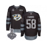 Men's Adidas Nashville Predators #58 Dante Fabbro Premier Black 1917-2017 100th Anniversary 2017 Stanley Cup Final NHL Jersey