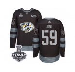 Men's Adidas Nashville Predators #59 Roman Josi Premier Black 1917-2017 100th Anniversary 2017 Stanley Cup Final NHL Jersey