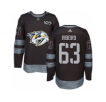 Men's Adidas Nashville Predators #63 Mike Ribeiro Authentic Black 1917-2017 100th Anniversary NHL Jersey