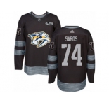 Men's Adidas Nashville Predators #74 Juuse Saros Authentic Black 1917-2017 100th Anniversary NHL Jersey