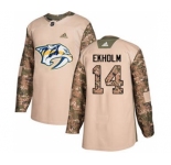 Men's Nashville Predators #14 Mattias Ekholm Camo 2017 Veterans Day Stitched Hockey Jersey