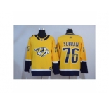 Men's Nashville Predators #76 P. K. Subban Yellow 2017-2018 adidas Hockey Stitched NHL Jersey
