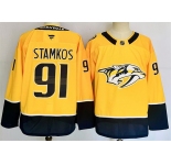 Men's Nashville Predators #91 Steven Stamkos Gold 2024-25 Home Stitched Hockey Jersey