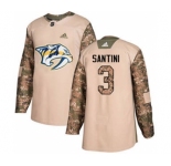 Men's Predators #3 Steven Santini Camo Authentic 2017 Veterans Day Stitched Hockey Jersey